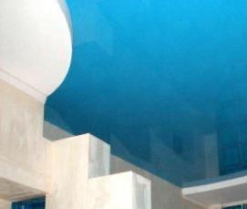 Бирюзовый натяжной потолок - модель 1