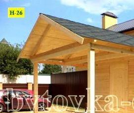 Бытовка с навесом - модель 4