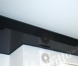 черный двухуровневый натяжной потолок - вариант 4