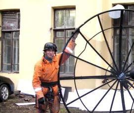 Демонтаж спутниковой антенны - вариант 2