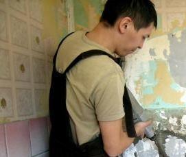 Демонтаж стяжки плитки - вариант 1