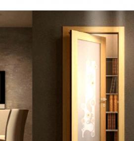 Двойная межкомнатная дверь со стеклом - модель 1