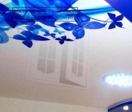 Двухцветные натяжные потолки - тип 3