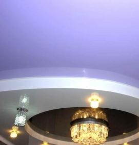 Двухуровневый глянцевый натяжной потолок - модель 2