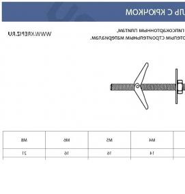 Дюбель-бабочка для гипсокартона металлический - тип 3