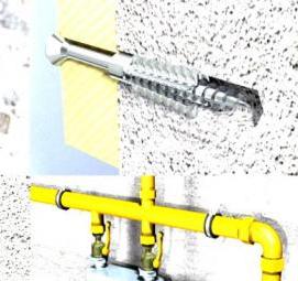 Дюбель распорный с металлическим стержнем - вариант 1