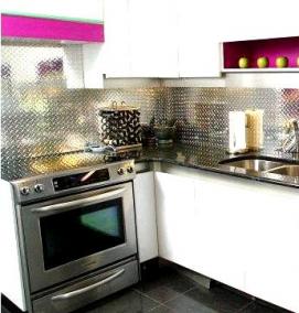 фартук для кухни из нержавеющей стали - вариант 4