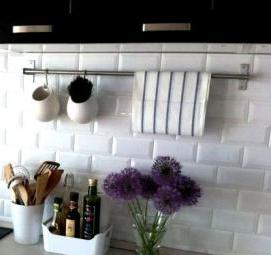 фартук для кухни кирпичики белые - тип 3