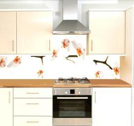 фартук для кухни кирпичики белые - тип 2