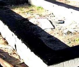 Гидроизоляция цоколя рубероидом - модель 4
