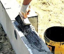 Гидроизоляция между фундаментом и стеной - модель 1