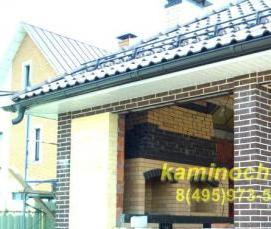 Кирпичная беседка с барбекю - тип 3