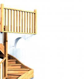 Комбинированная деревянная лестница Самара