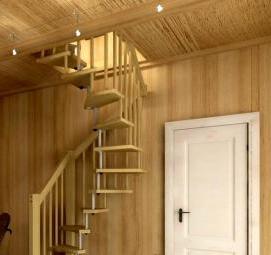 Компактная деревянная лестница Екатеринбург