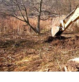 Корчевание пней трактором - модель 3