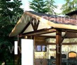 Круглая беседка с барбекю - тип 4