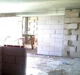 Межкомнатные перегородки пенобетон - тип 2