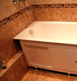 Монтаж экрана под ванну из гипсокартона - модель 3