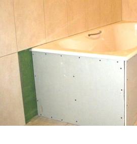 Монтаж экрана под ванну из гипсокартона - модель 2