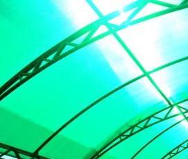 Монтаж монолитного поликарбоната на металлический каркас - тип 4