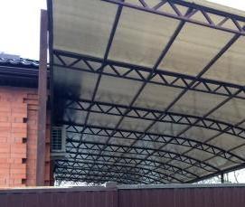 Монтаж монолитного поликарбоната на металлический каркас - тип 3