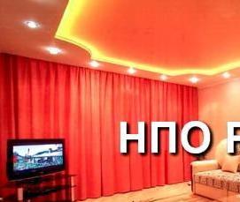 Натяжные потолки со светодиодными светильниками - модель 4