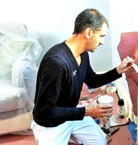 Окраска квадратных труб - тип 1