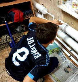 Окраска квадратных труб - тип 2