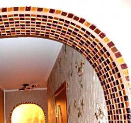 Отделка арки мозаикой - вариант 4