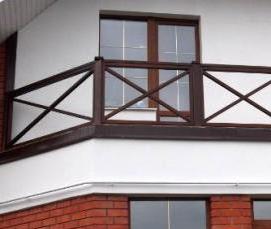 Перила балконные деревянные - вариант 2