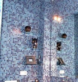 Плитка для ванной мозаика синяя Самара