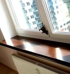 Подоконники пластиковые серые - модель 4