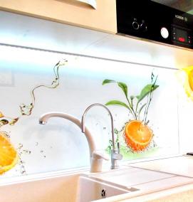 Прозрачный фартук для кухни из пластика - тип 1