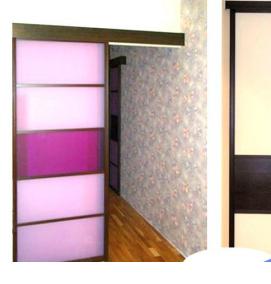 раздвижные двери без нижней направляющей - модель 4