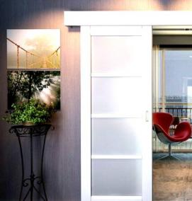 раздвижные двери без нижней направляющей - модель 2