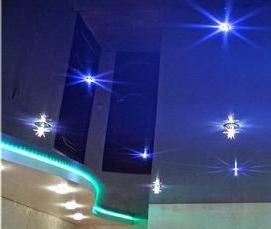 темно синий потолок натяжной - модель 3