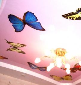 тканевые натяжные потолки с фотопечатью - модель 1