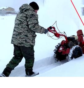 уборка снега триммером - модель 2