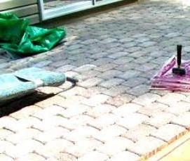 укладка тротуарной плитки на отсев - модель 1