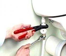 установка клапана в бачок унитаза - тип 2