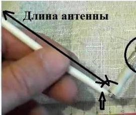 установка комнатной антенны - модель 2