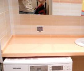 установка раковины в ванной комнате - модель 1