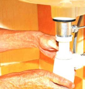 установка сифона на раковину - тип 1