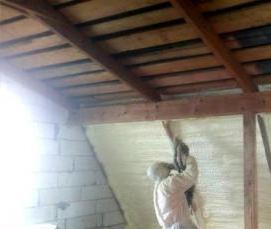 утепление потолка ППУ - модель 3