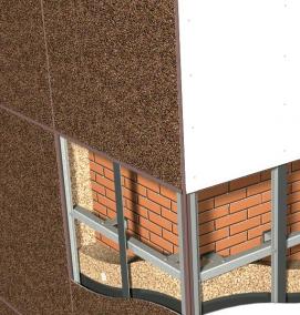 утепление вентилируемого фасада - модель 1