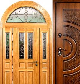 Входные деревянные двери из бруса - вариант 3