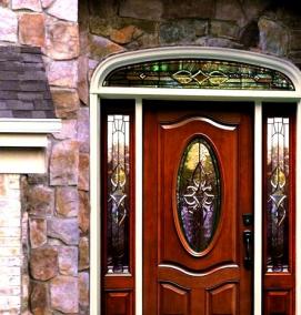 Входные уличные двери с окном - модель 1