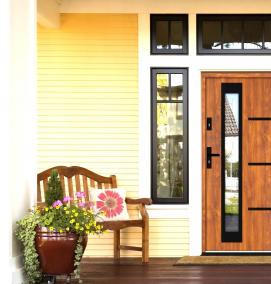 Входные уличные двери с окном - модель 3