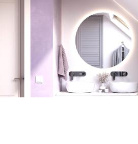 Зеркало в ванную 80х80 - тип 4