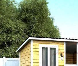 Жилые бытовки для дачи с душем - вариант 4